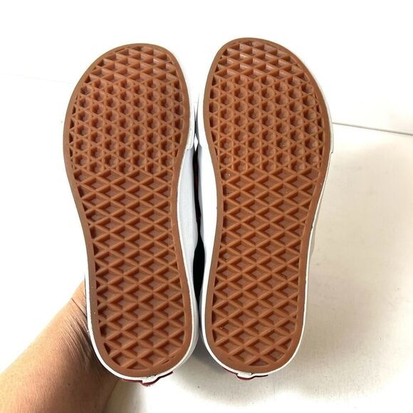 VANS OFF The Wall Red Mix Print Canvas Skate Shoes Women's 6 Low Lace Up Sneaker - Picture 10 of 11